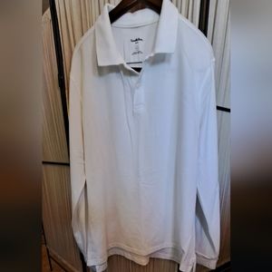 GOODFELLOW & CO Men's Knit Long Sleeve 2 Button White Shirt Size XXL